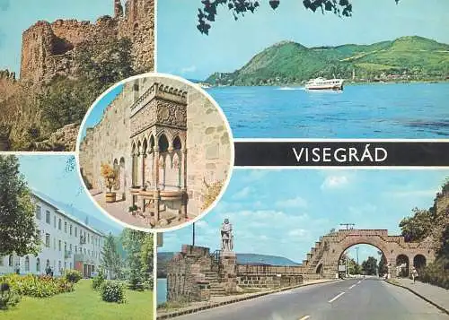 Europe Hungary Visegrad multi view ruins 1980 postcard