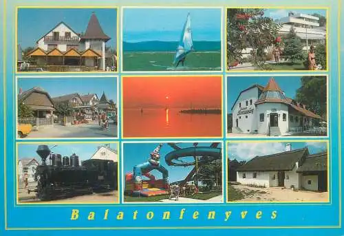 Europe Hungary Balatonfenyves multi view locomotive 2000 postcard