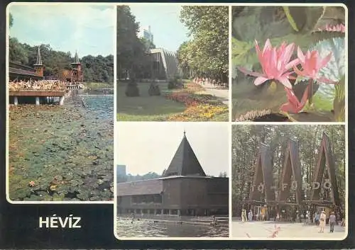 Europe Hungary Heviz spa Gyogyfurdo multi view postcard