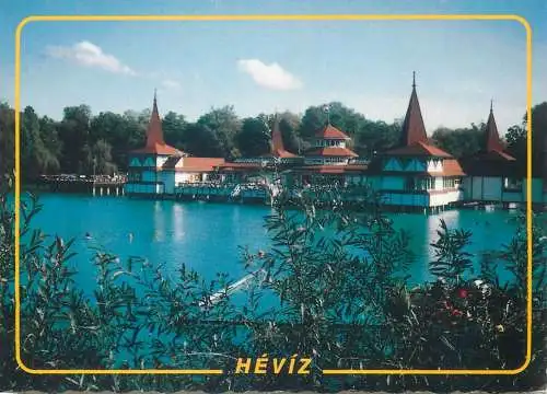 Europe Hungary Heviz lake scene 1995 postcard