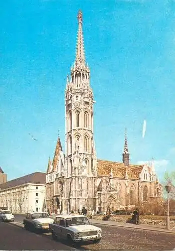 Europe Hungary Budapest Matyas emplom church 1978 postcard