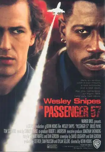 Cinema movie poster film advertising postcard Wesley Snipes is Passenger 57
