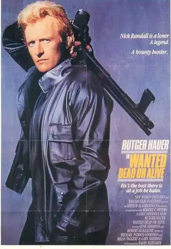 Cinema movie poster film advertising postcard Rutger Hauer in Wanted Dead or Alive