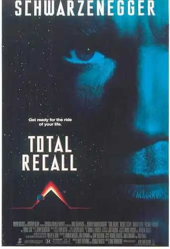 Cinema movie poster film advertising postcard Total Recall Arnold Schwarzenegger