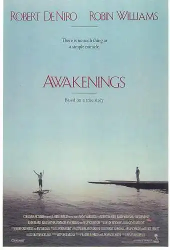 Cinema movie poster film advertising postcard Robert De Niro Robin Williams in Awakenings