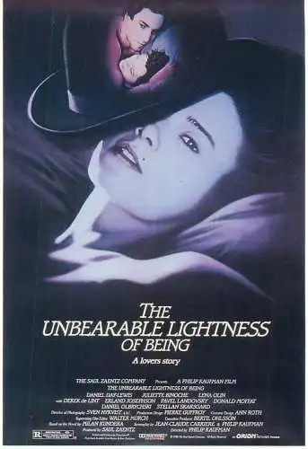 Cinema movie poster film advertising postcard The Unbearable Lightness of Being a love story