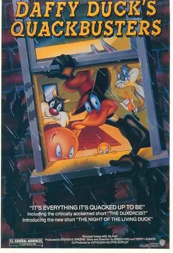 Cinema movie poster film advertising postcard Daffy Duck`s Quackbusters