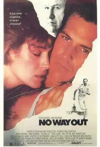 Cinema movie poster film advertising postcard Kevin Costner Gene Hackman in No Way Out