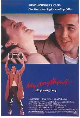 Cinema movie poster film advertising postcard John Cusack Ione Skye John Mahoney in Say Anything