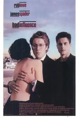 Cinema movie poster film advertising postcard Rob Lowe James Spader in Bad Influence
