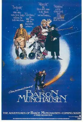 Cinema movie poster film advertising postcard Baron Munchausen