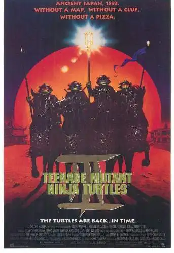 Cinema movie poster film advertising postcard Teenage Mutant Ninja Turtles II