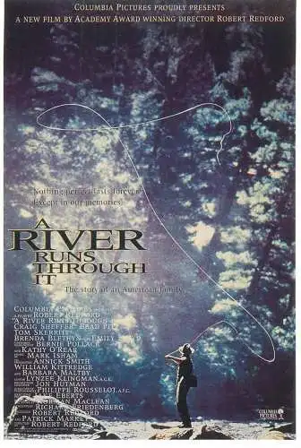 Cinema movie poster film advertising postcard Robert Redford movie A River runs through it