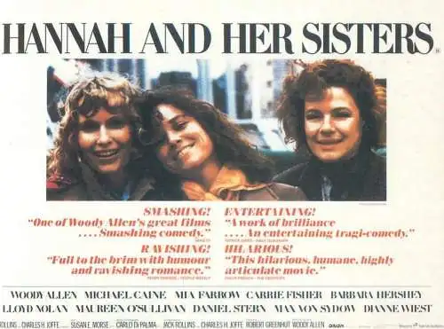 Cinema movie poster film advertising postcard Hannah and her Sisters