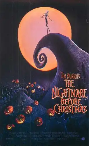 Cinema movie poster film advertising postcard Tim Burton`s The Nightmare before Christmas