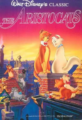 Cinema movie poster film advertising postcard Walt Disney classic The Aristocats