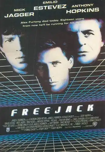 Cinema movie poster film advertising postcard Mick Jagger Emilio Estevez Anthony Hopkins in Freejack