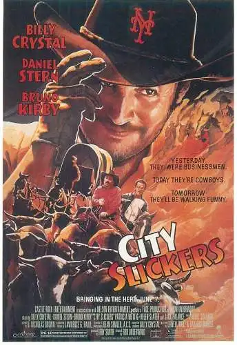 Cinema movie poster film advertising postcard Billy Crystal Bruno Kirby Daniel Stern in City Slickers