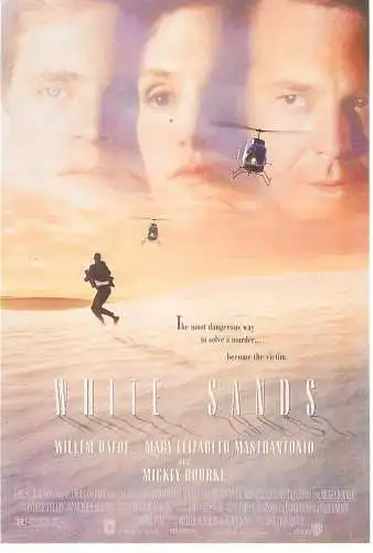 Cinema movie poster film advertising postcard Willem Dafoe Mary Elizabeth Mastrantonio Mickey Rourke WHITE SANDS