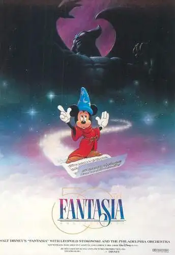 Cinema movie poster film advertising postcard Mickey Mouse Walt Disney Fantasia