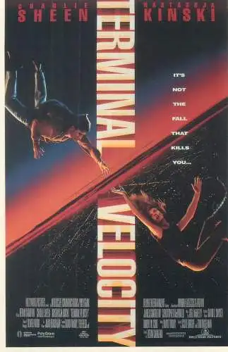 Cinema movie poster film advertising postcard Charlie Sheen Nastassja Kinski Terminal Velocity