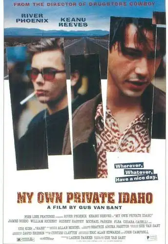 Cinema movie poster film advertising postcard River Phoenix Keanu Reeves in My own Private Idaho