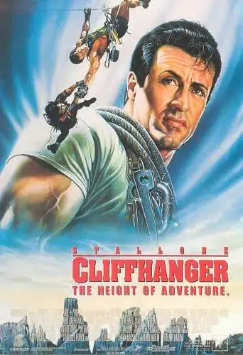Cinema movie poster film advertising postcard Stallone in Cliffhanger the Height of Adventure