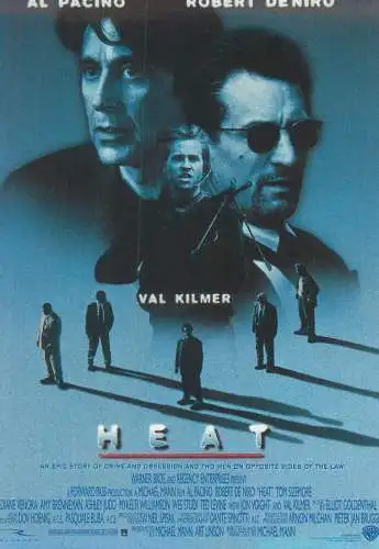 Cinema movie poster film advertising postcard Heat Al Pacino Robert Deniro Val Kilmer