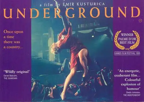 Cinema movie poster film advertising postcard Underground a film by Emir Kusturica