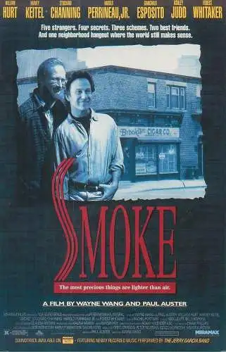 Cinema movie poster film advertising postcard Smoke Harvey Keitel a film by Wayne Wang and Paul Auster