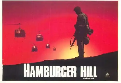 Cinema movie poster film advertising postcard Hamburger Hill collina 937