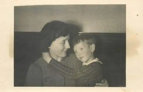 mother and her son photo 1942 Postcard