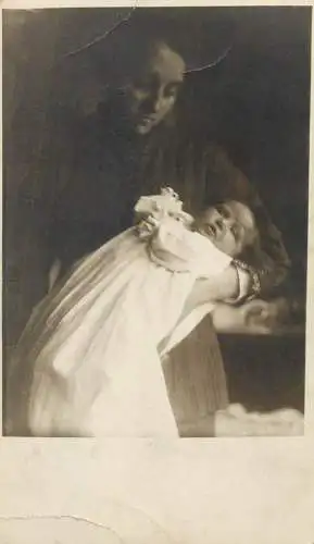 Postcard mother with new-born baby family photo