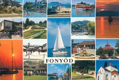 Europe Hungary Fonyod multi view yacht 2004 postcard