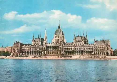 Europe Hungary Budapest Parliament 1973 Danube postcard