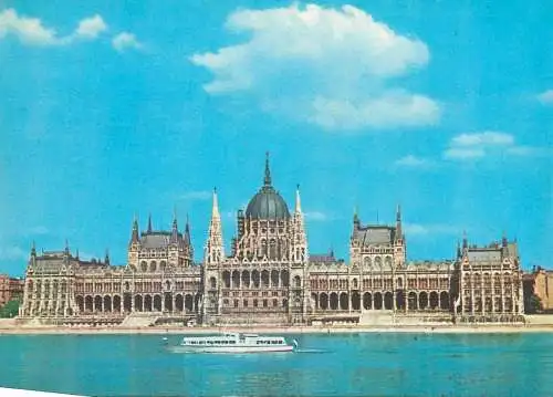 Europe Hungary Budapest Parliament cruise ship Danube postcard