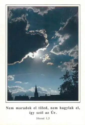 Europe Hungary religion card Nem maradok el toled nem hagylak el igy szol az Ur 1998 postcard