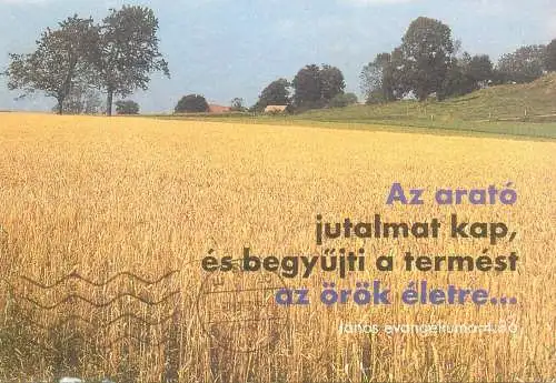 Europe Hungary Az arato jutalmat kap es begyujti a termest az orok eletre 2002 postcard