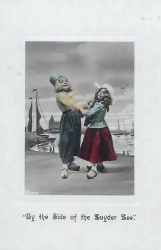 Greetings By the side of the Zuyder Zee Holland shoes navy costume happy days smile innocence beauty joy postcard