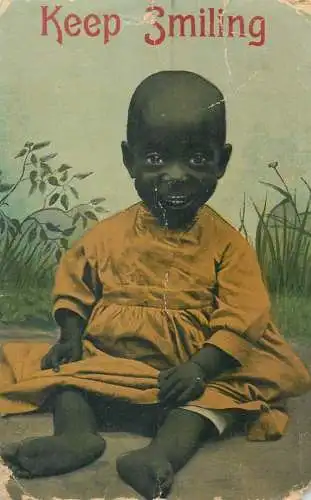Greetings keep smiling costume happy days smile innocence beauty joy postcard