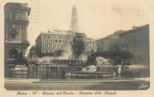 Roma piazza dell`Esedra fontana delle Najadi 1929