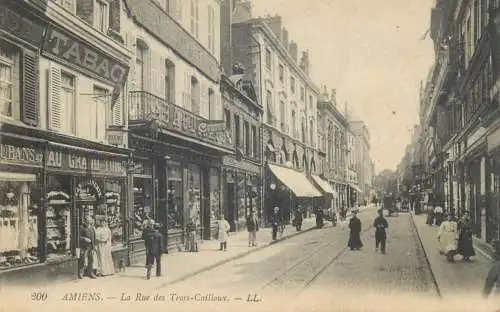 Amiens Rue des Trois Cailloux commerce magasin tabac au grand turc - cpa belle animation