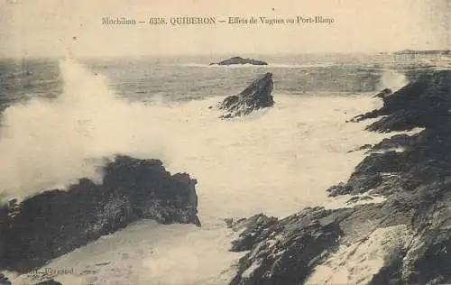 cpa Quiberon effets de vagues au Port-Blanc