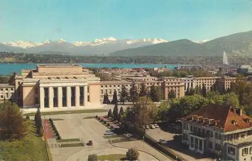Geneve le Palais de ONU et le Mont Blanc 1972
