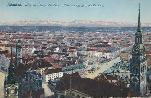 Germany Munchen blick vom Turm des Neuen Rathaus c.1922