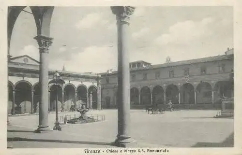 Italia Firenze chiesa e piazza S.S. Annunziata 1925