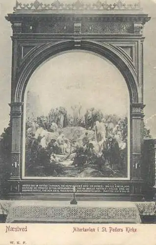 Europe Denmark Naestved Altertavlen St Feders kirke 1905 postcard