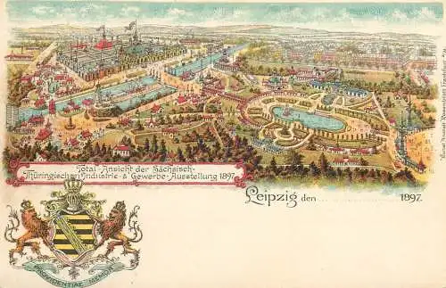 Allemagne litho Leipzig den 1897 Thuringischen Industrie