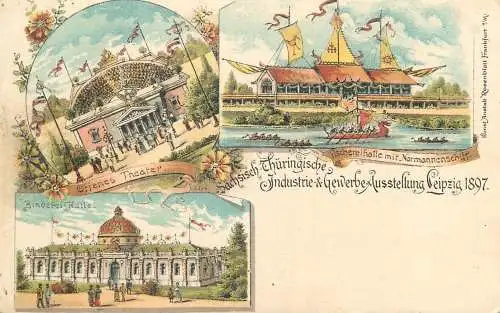 Germany Leipzig litho 1897 Industrie Palastes exposition