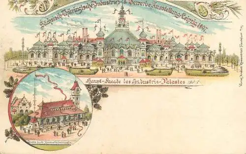 Germany Leipzig litho 1897 Industrie Palastes exhibition